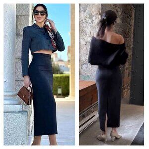 NWT ZARA ZW COLLECTION WOOL PENCIL SKIRT $89.9 Sz-S